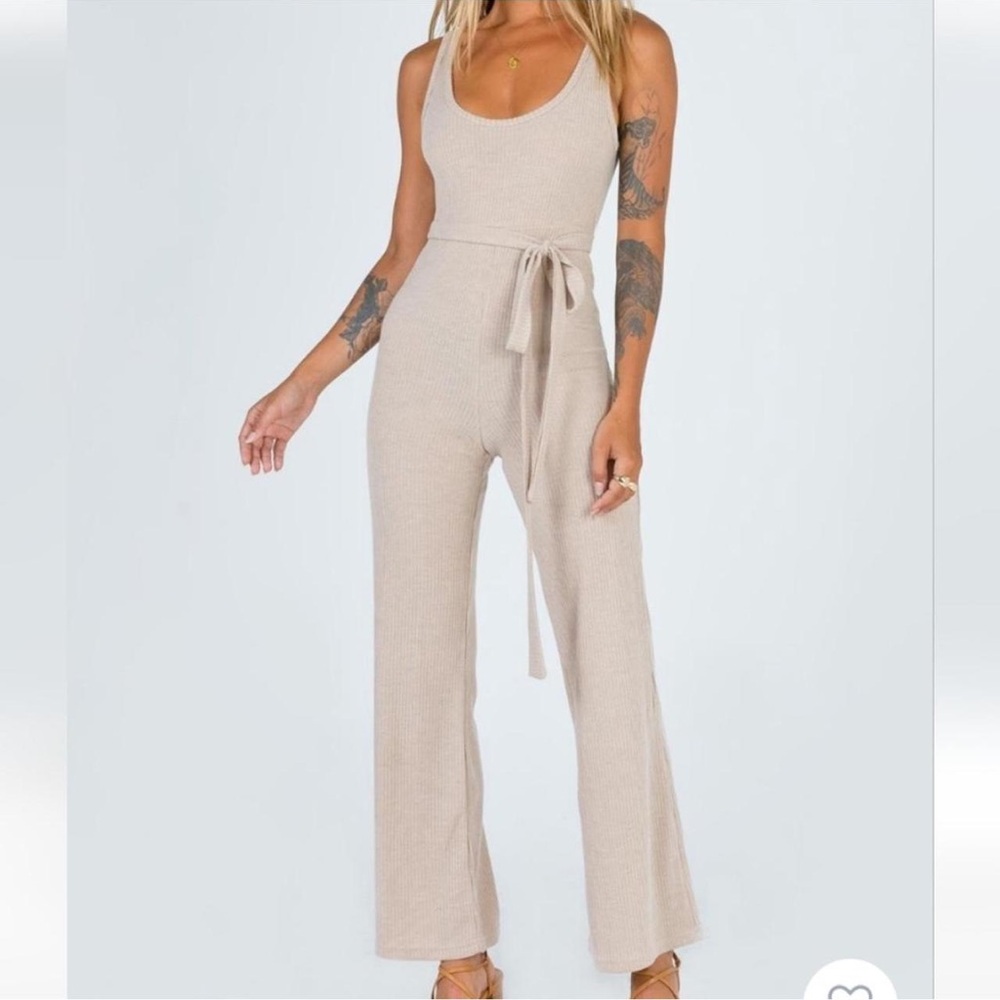 Princess Polly Beige Knit Jumpsuit